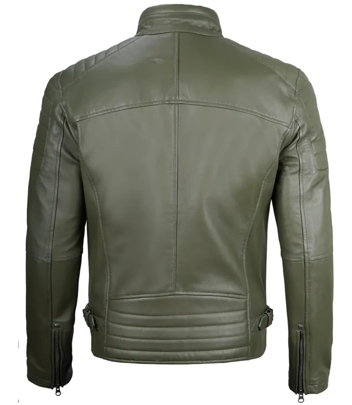 mens green cafe racer jacket