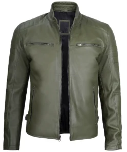 mens cafe racer green jacket