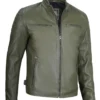 mens green leather jacket