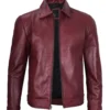 mens maroon harrington leather jacket