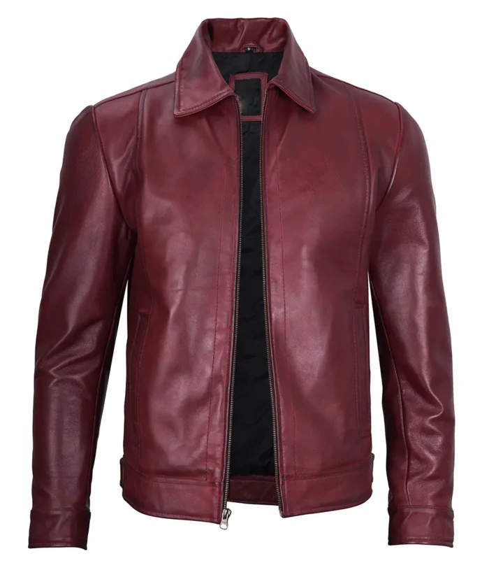 mens maroon harrington leather jacket