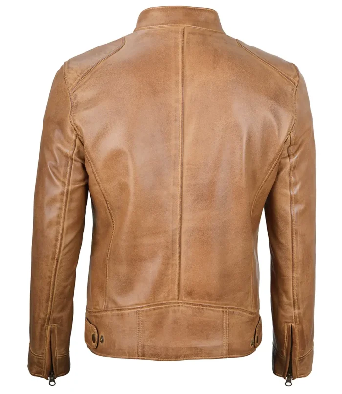 mens camel biker jacket