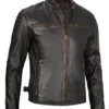 mens dark brown biker jacket