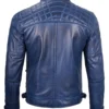 mens blue cafe racer jacket