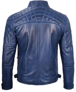 mens blue cafe racer jacket