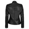 Carrie Women Black Slim Fit Cafe Racer Leather Jacket