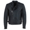 Leather Vegetable Tanned Side Zip Biker Jacket