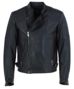 Leather Vegetable Tanned Side Zip Biker Jacket