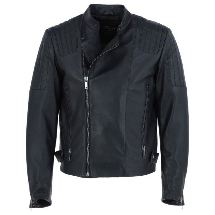 Leather Vegetable Tanned Side Zip Biker Jacket