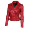 Margaret Ladies Biker Red Jacket