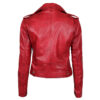 Margaret Ladies Red Biker Leather Jacket