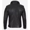 Men's Black Washed Leather Biker Jacket