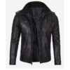 Men's Black Washed Leather Jacket