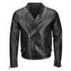 Vegetable Tanned Ribbed Leather Jacket Black