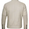 beige cafe racer men jacket