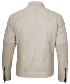 beige cafe racer men jacket