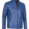 blue cafe racer jacket