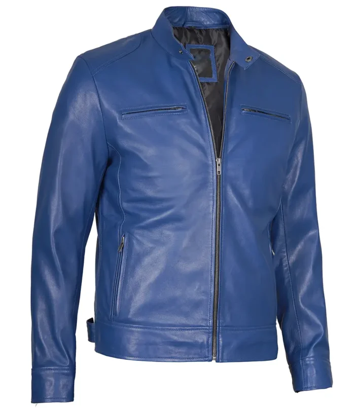 cafe racer jacket blue