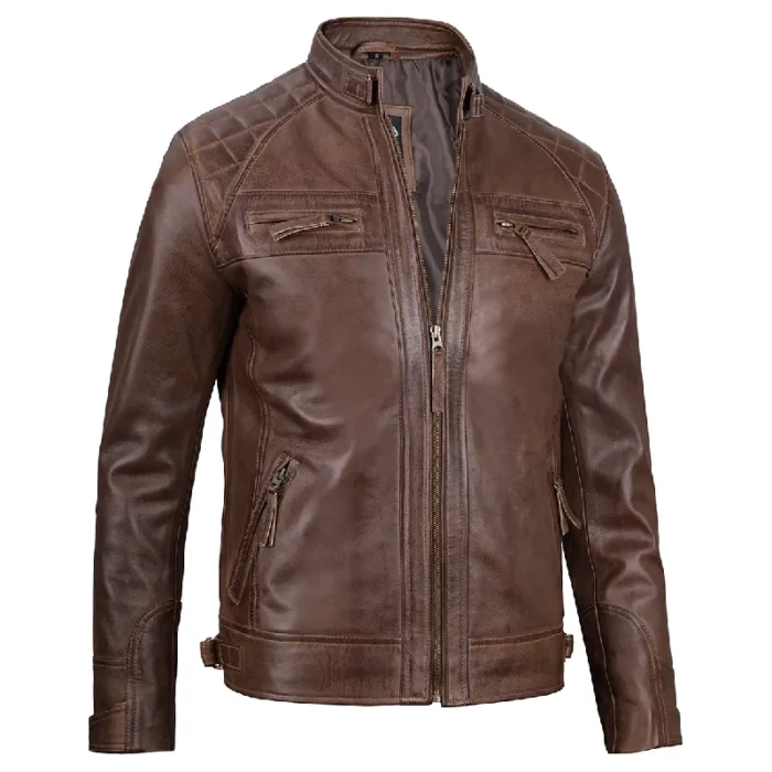 chocolate brown leather jacket