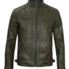 dark green leather jacket for mens