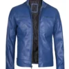 dodge blue mens racer jacket