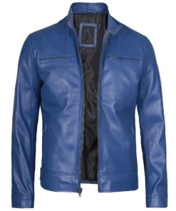 dodge blue mens racer jacket