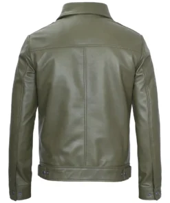 mens green harrington leather jacket