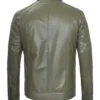 mens leather jacket dark green