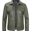 mens trucker jacket green