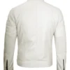 mens white leather cafe racer