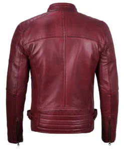 mens maroon jacket cafe racer