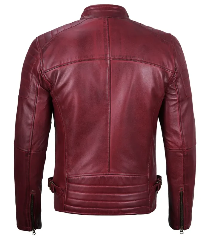 mens maroon jacket cafe racer