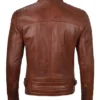 mens cafe racer cognac brown leather jacket