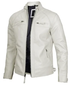 White_Leather_Cafe_Racer_Men's_Jacket