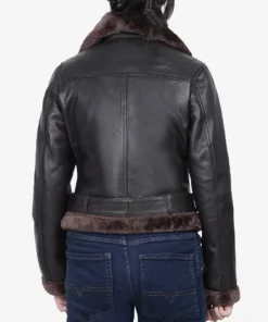 Women's Asymmetrical Dark Brown Biker Leather Jacket