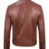 Dodge Men's Cognac Racer Brown Leather Jacket (1)