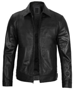 Men's Black Harrington Leather Jacket